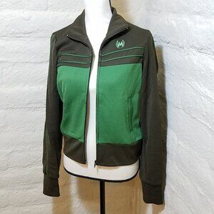 Miss me for Forever 21 Jacket Medium Brown Green Retro Bomber Aviator Juniors